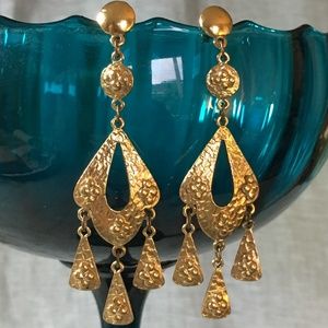 Gold Chandelier, Dangle Earrings Boho